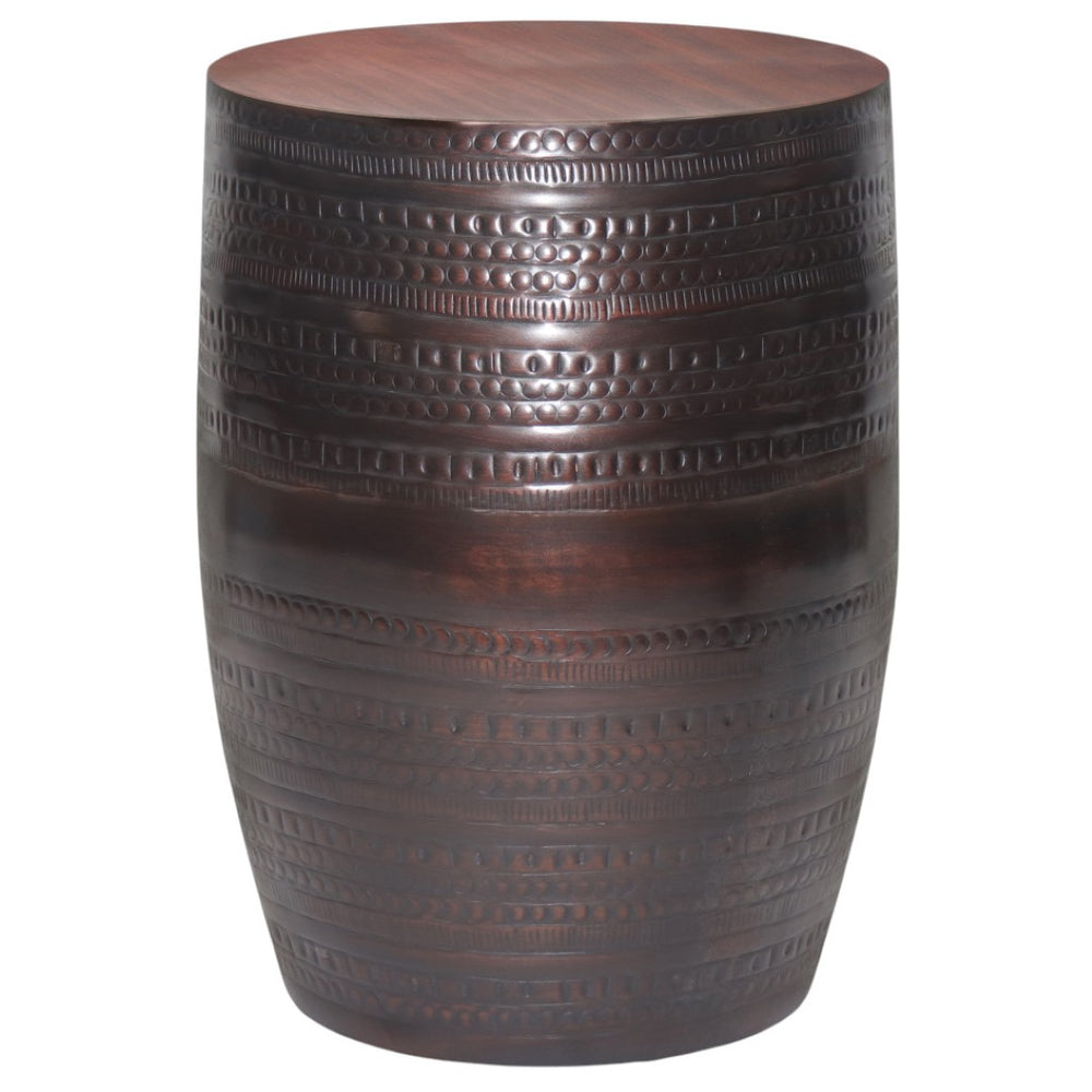 HomeRoots 20" Bronze Metal Round End Table - Elegant, Compact Accent for Living Room, Bedroom & Office Decor 636123
