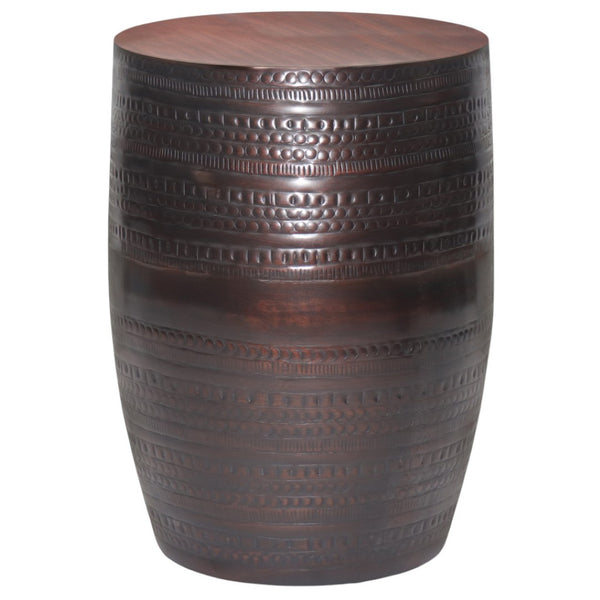 HomeRoots 20" Bronze Metal Round End Table - Elegant, Compact Accent for Living Room, Bedroom & Office Decor 636123