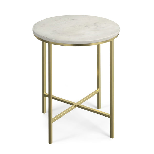 HomeRoots 21" Gold Iron Round End Table with Trunk Storage – Elegant, Modern Design for Stylish Living Spaces 636125