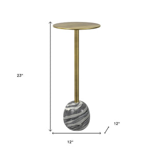 HomeRoots 23" Gold Metal Round End Table - Elegant Modern Accent for Small Spaces, Stylish and Versatile Use 636126