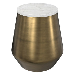 HomeRoots 18" Antiqued Brass Iron Round End Table - Vintage Charm, Durable Design, Versatile Use for Any Space 636127