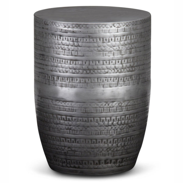 HomeRoots 20" Sleek Silver Metal Round End Table - Modern Elegance for Living Rooms, Bedrooms & More! 636128