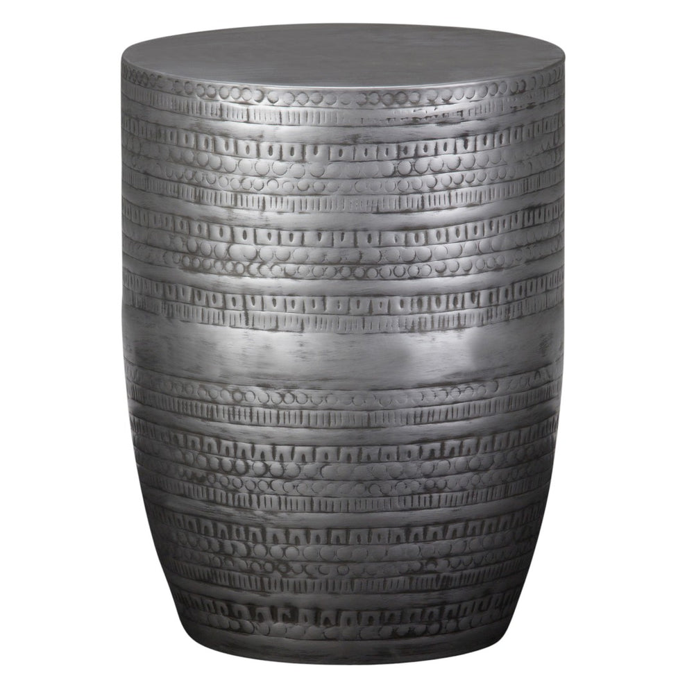 HomeRoots 20" Sleek Silver Metal Round End Table - Modern Elegance for Living Rooms, Bedrooms & More! 636128