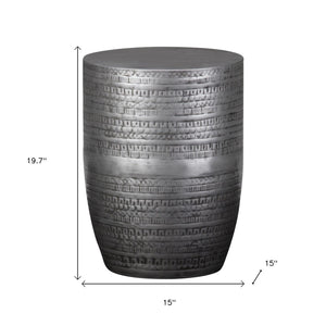 HomeRoots 20" Sleek Silver Metal Round End Table - Modern Elegance for Living Rooms, Bedrooms & More! 636128