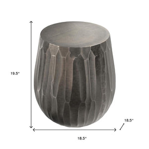 HomeRoots 20" Graphite Aluminum Round End Table - Modern Compact Design, Lightweight, Versatile for Any Space 636129
