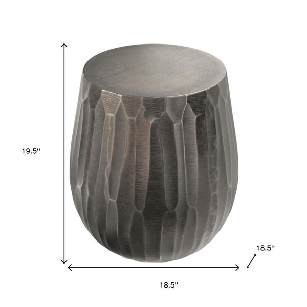 HomeRoots 20" Graphite Aluminum Round End Table - Modern Compact Design, Lightweight, Versatile for Any Space 636129