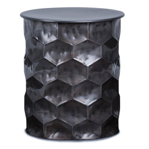 HomeRoots 20" Antiqued Bronze Metal Round End Table - Stylish Compact Design for Modern Living Spaces & Decor 636130