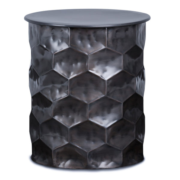 HomeRoots 20" Antiqued Bronze Metal Round End Table - Stylish Compact Design for Modern Living Spaces & Decor 636130