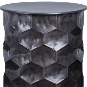 HomeRoots 20" Antiqued Bronze Metal Round End Table - Stylish Compact Design for Modern Living Spaces & Decor 636130