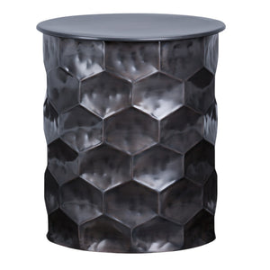 HomeRoots 20" Antiqued Bronze Metal Round End Table - Stylish Compact Design for Modern Living Spaces & Decor 636130