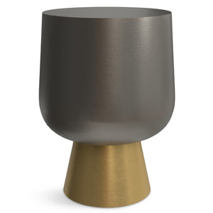 HomeRoots 20" Antiqued Brass Aluminum Round End Table – Timeless Charm, Versatile Design, No Assembly Required! 636131