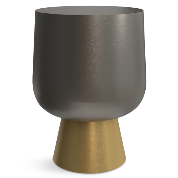 HomeRoots 20" Antiqued Brass Aluminum Round End Table – Timeless Charm, Versatile Design, No Assembly Required! 636131
