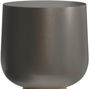 HomeRoots 20" Antiqued Brass Aluminum Round End Table – Timeless Charm, Versatile Design, No Assembly Required! 636131