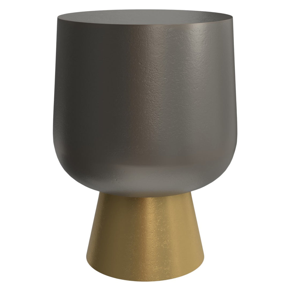 HomeRoots 20" Antiqued Brass Aluminum Round End Table – Timeless Charm, Versatile Design, No Assembly Required! 636131