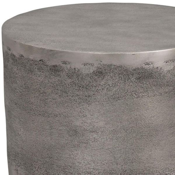 HomeRoots 20" Silver Aluminum Round End Table - Modern Design, Lightweight, Versatile, & Fully Assembled Accent Piece 636132