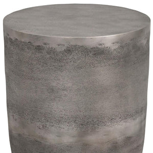 HomeRoots 20" Silver Aluminum Round End Table - Modern Design, Lightweight, Versatile, & Fully Assembled Accent Piece 636132