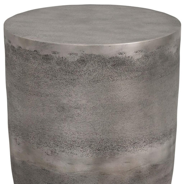 HomeRoots 20" Silver Aluminum Round End Table - Modern Design, Lightweight, Versatile, & Fully Assembled Accent Piece 636132