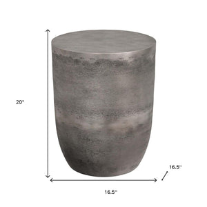 HomeRoots 20" Silver Aluminum Round End Table - Modern Design, Lightweight, Versatile, & Fully Assembled Accent Piece 636132