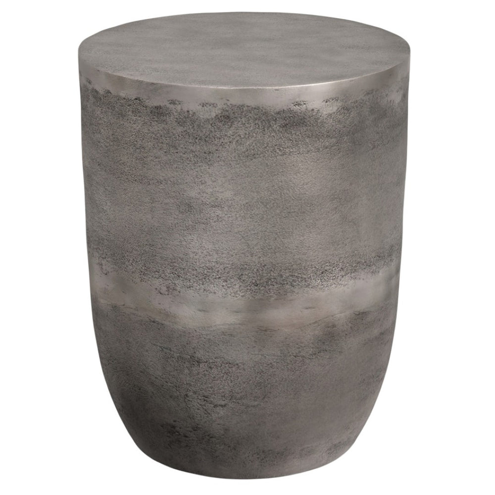 HomeRoots 20" Silver Aluminum Round End Table - Modern Design, Lightweight, Versatile, & Fully Assembled Accent Piece 636132