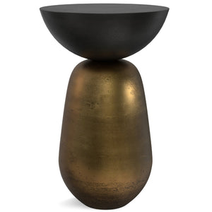HomeRoots 24" Black Aluminum Round End Table - Sleek Modern Accent for Living Rooms, Bedrooms, and Entryways 636134