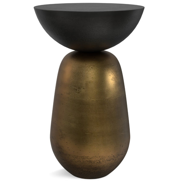 HomeRoots 24" Black Aluminum Round End Table - Sleek Modern Accent for Living Rooms, Bedrooms, and Entryways 636134
