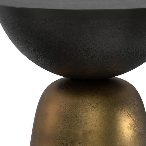 HomeRoots 24" Black Aluminum Round End Table - Sleek Modern Accent for Living Rooms, Bedrooms, and Entryways 636134