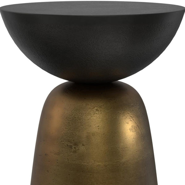 HomeRoots 24" Black Aluminum Round End Table - Sleek Modern Accent for Living Rooms, Bedrooms, and Entryways 636134