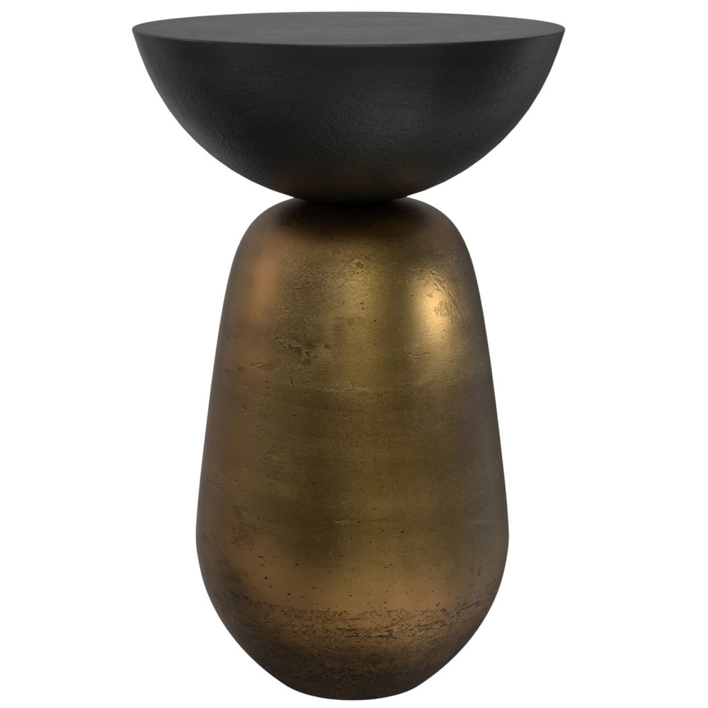 HomeRoots 24" Black Aluminum Round End Table - Sleek Modern Accent for Living Rooms, Bedrooms, and Entryways 636134