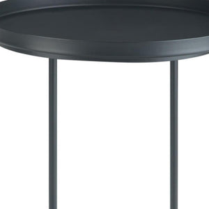 HomeRoots 23" Sleek Black Metal Round End Table - Modern, Durable Design Perfect for Small Spaces & Versatile Use 636135