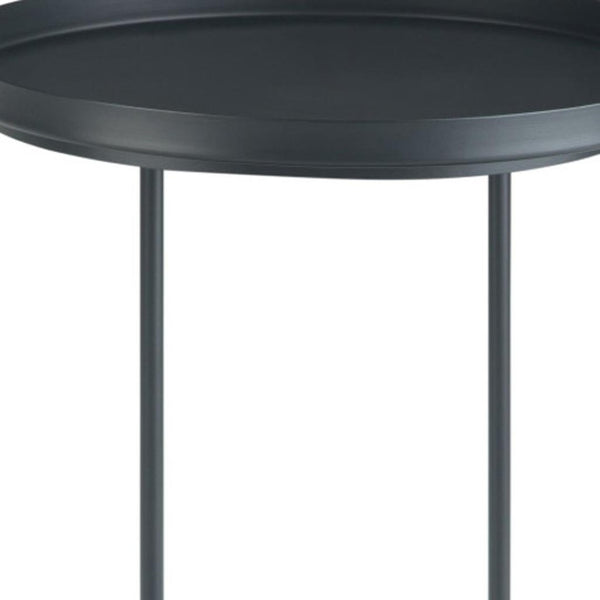 HomeRoots 23" Sleek Black Metal Round End Table - Modern, Durable Design Perfect for Small Spaces & Versatile Use 636135
