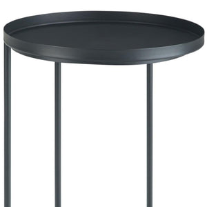 HomeRoots 23" Sleek Black Metal Round End Table - Modern, Durable Design Perfect for Small Spaces & Versatile Use 636135