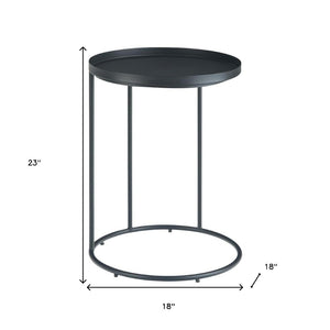 HomeRoots 23" Sleek Black Metal Round End Table - Modern, Durable Design Perfect for Small Spaces & Versatile Use 636135