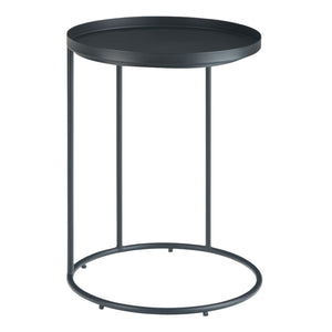HomeRoots 23" Sleek Black Metal Round End Table - Modern, Durable Design Perfect for Small Spaces & Versatile Use 636135
