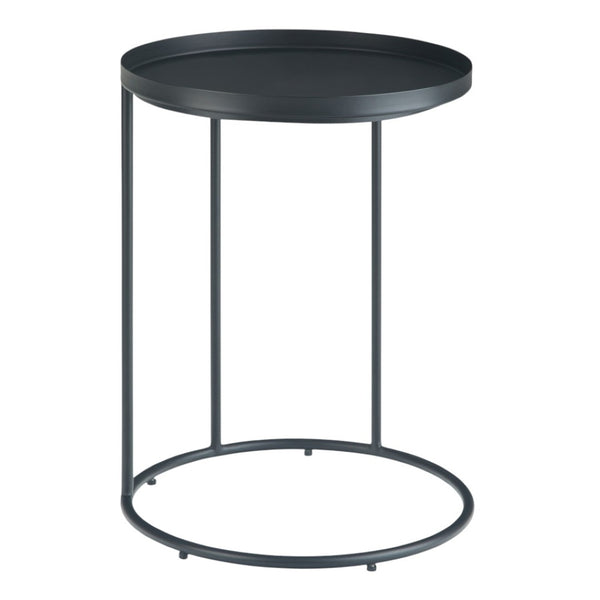 HomeRoots 23" Sleek Black Metal Round End Table - Modern, Durable Design Perfect for Small Spaces & Versatile Use 636135
