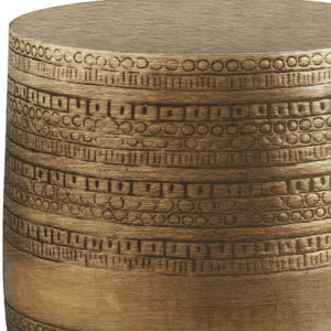 HomeRoots 20" Gold Metal Round End Table - Stylish Modern Accent for Sofas, Beds, or Entryways - Fully Assembled! 636136