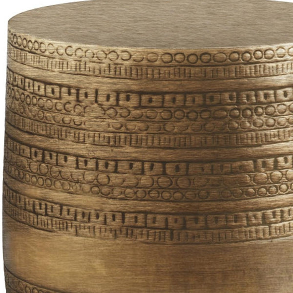 HomeRoots 20" Gold Metal Round End Table - Stylish Modern Accent for Sofas, Beds, or Entryways - Fully Assembled! 636136