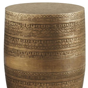 HomeRoots 20" Gold Metal Round End Table - Stylish Modern Accent for Sofas, Beds, or Entryways - Fully Assembled! 636136
