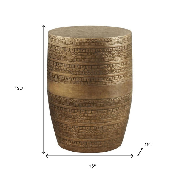 HomeRoots 20" Gold Metal Round End Table - Stylish Modern Accent for Sofas, Beds, or Entryways - Fully Assembled! 636136