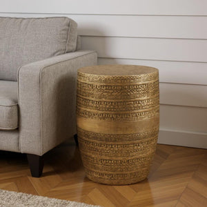 HomeRoots 20" Gold Metal Round End Table - Stylish Modern Accent for Sofas, Beds, or Entryways - Fully Assembled! 636136