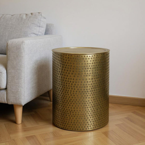 HomeRoots 21" Gold Metal Round End Table – Stylish, Durable, & Versatile Accent for Any Modern Living Space 636138
