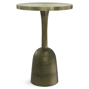 HomeRoots 24" Turquoise Aluminum Round End Table - Modern Accent for Small Spaces, Stylish and Versatile Decor 636139