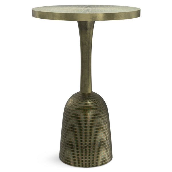 HomeRoots 24" Turquoise Aluminum Round End Table - Modern Accent for Small Spaces, Stylish and Versatile Decor 636139