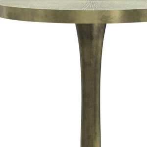 HomeRoots 24" Turquoise Aluminum Round End Table - Modern Accent for Small Spaces, Stylish and Versatile Decor 636139