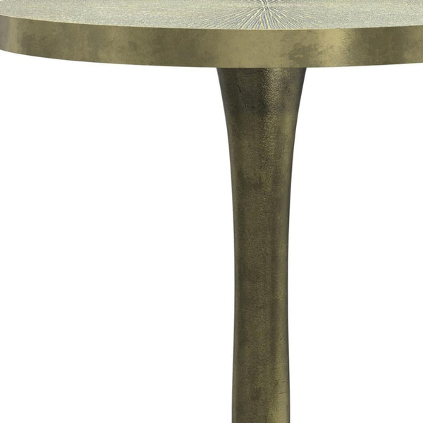 HomeRoots 24" Turquoise Aluminum Round End Table - Modern Accent for Small Spaces, Stylish and Versatile Decor 636139