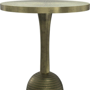 HomeRoots 24" Turquoise Aluminum Round End Table - Modern Accent for Small Spaces, Stylish and Versatile Decor 636139