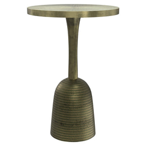 HomeRoots 24" Turquoise Aluminum Round End Table - Modern Accent for Small Spaces, Stylish and Versatile Decor 636139