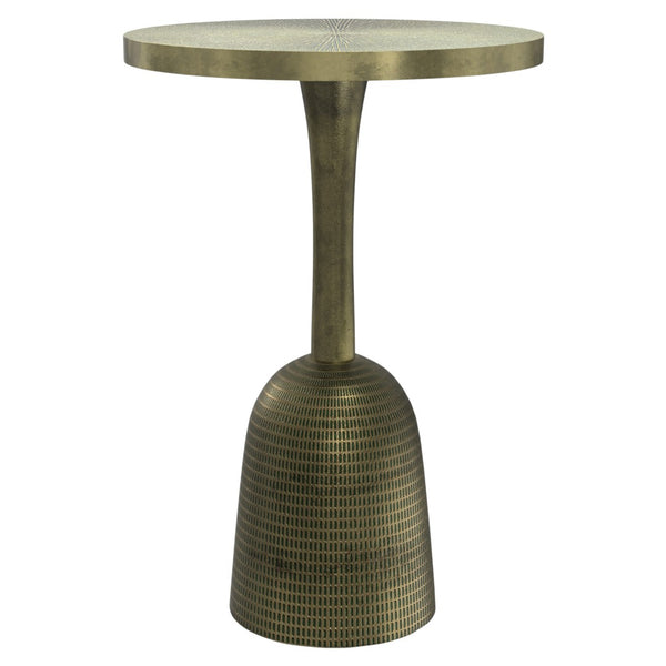 HomeRoots 24" Turquoise Aluminum Round End Table - Modern Accent for Small Spaces, Stylish and Versatile Decor 636139
