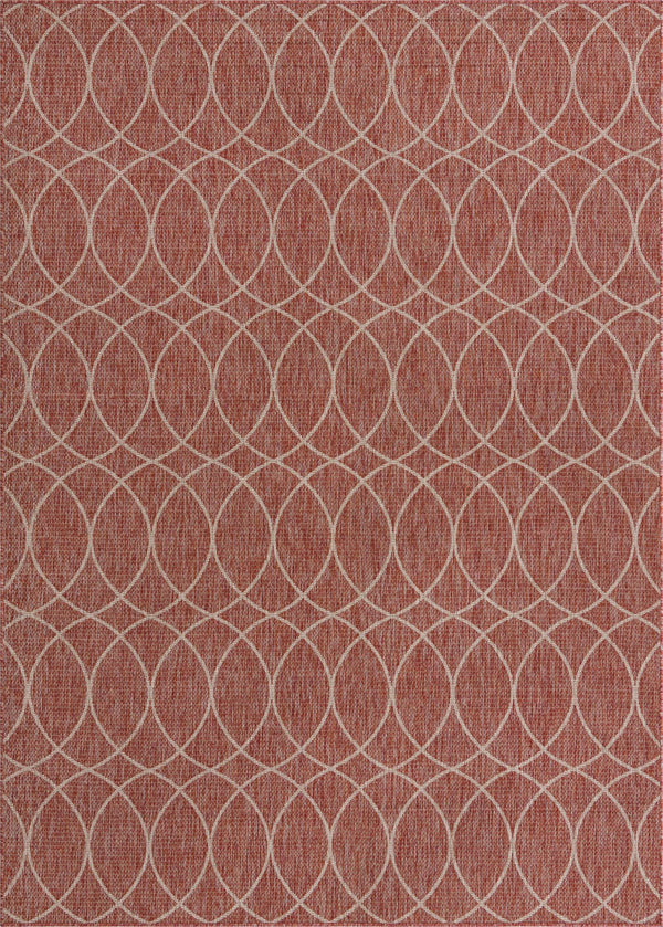 Unique Loom Outdoor Trellis Gitter Machine Made Trellis Rug Rust Red, Ivory 7' 10" x 11' 0"