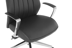 OSP Home Furnishings High Back Executive Office Chair with Antimicrobial Fabric Synchro Tilt and Chrome Base 62200C-R107