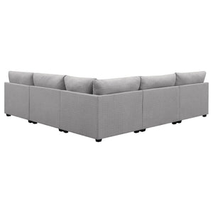 English Elm Lafayette Five Piece Modular Sectional with Down Cushions for Spacious Living Rooms B062S01443